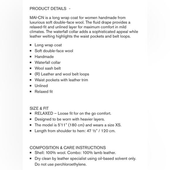 MACKAGE MAI-CN Tan XXL - Brand New Belted Wool Long Wrap Coat - Picture 8 of 8